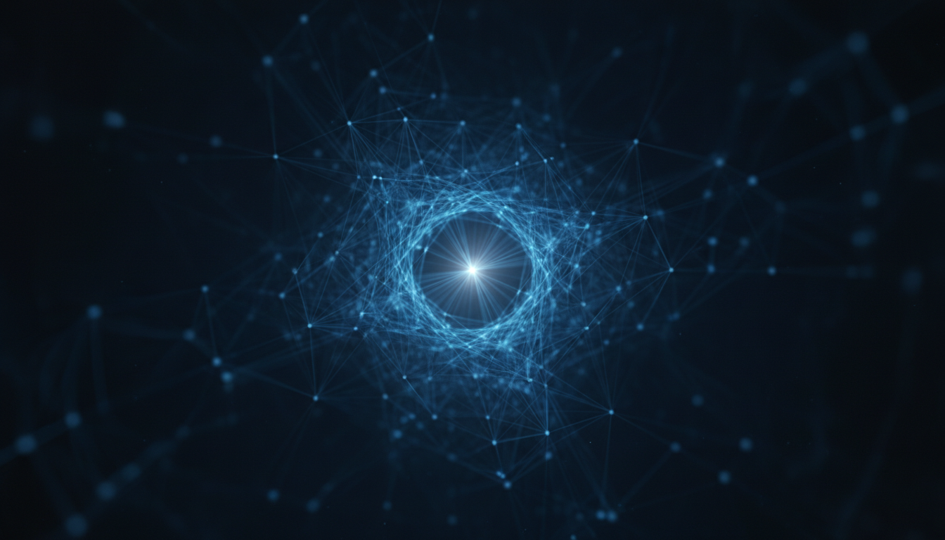 Abstract data network representing clarity from complexity