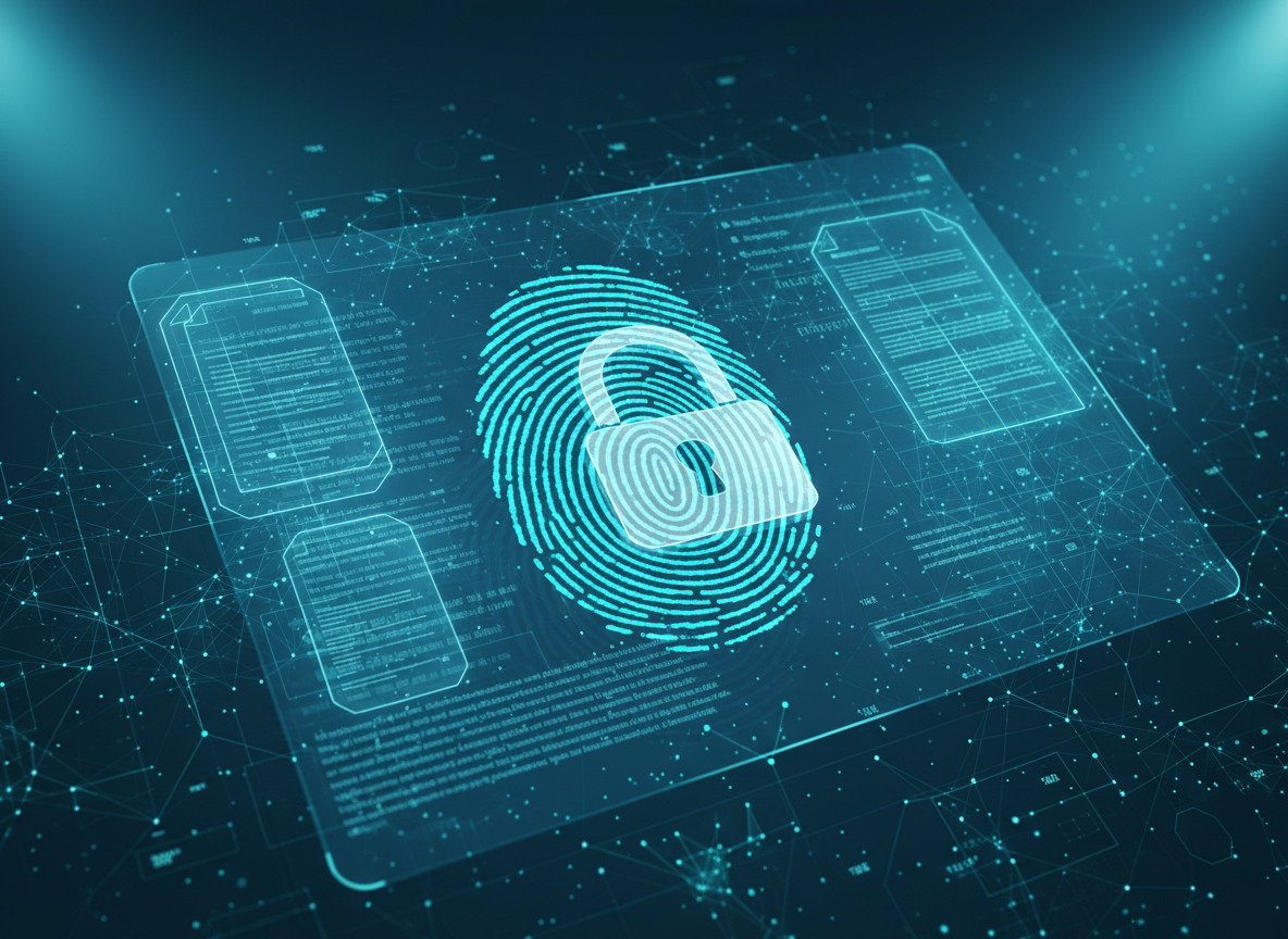 Digital records and security layers representing background verification