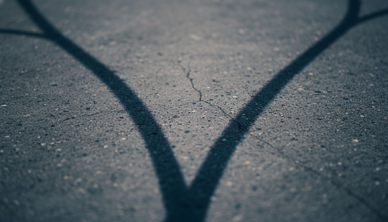 Diverging paths representing relationship decisions